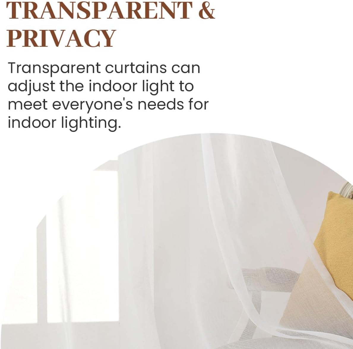 White Rod Pocket Voile Sheer Curtains Set of 2