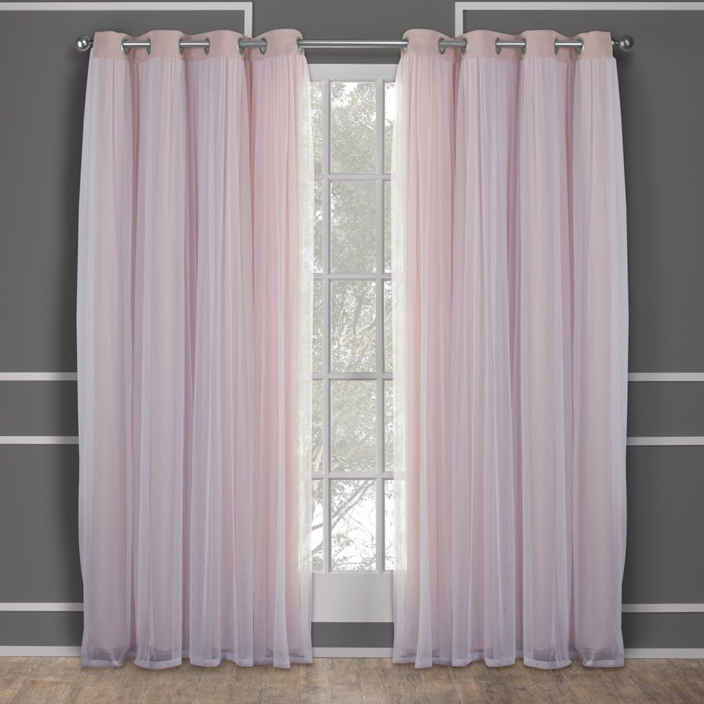 Rose Blush Double Layer Blackout Curtains Set of 2