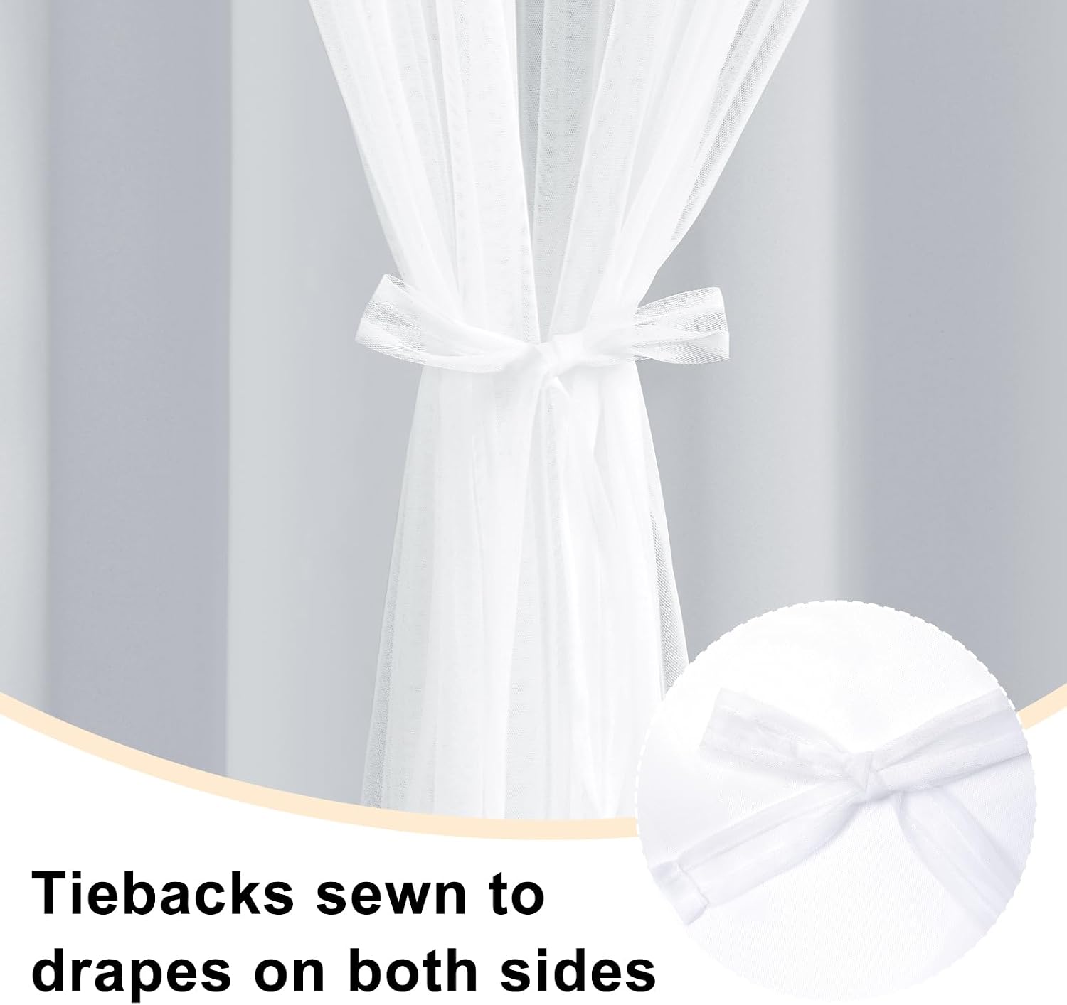 Greyish White Double Layer Blackout Curtains Set of 2