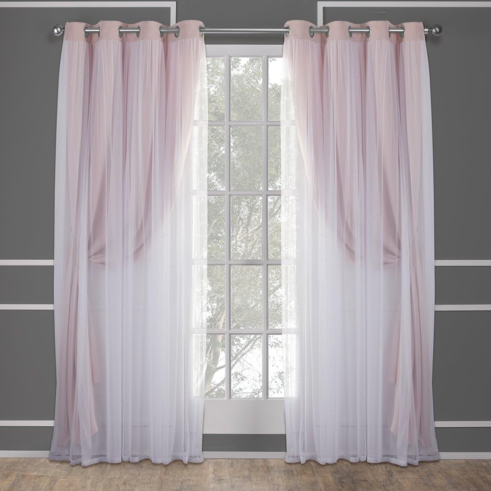 Rose Blush Double Layer Blackout Curtains Set of 2