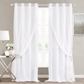 Winter White Double Layer Voile Curtains Set of 2