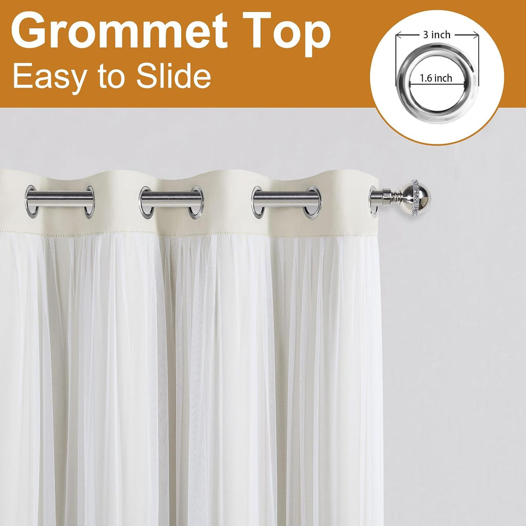 Ivory Double Layer Blackout Curtains Set of 2