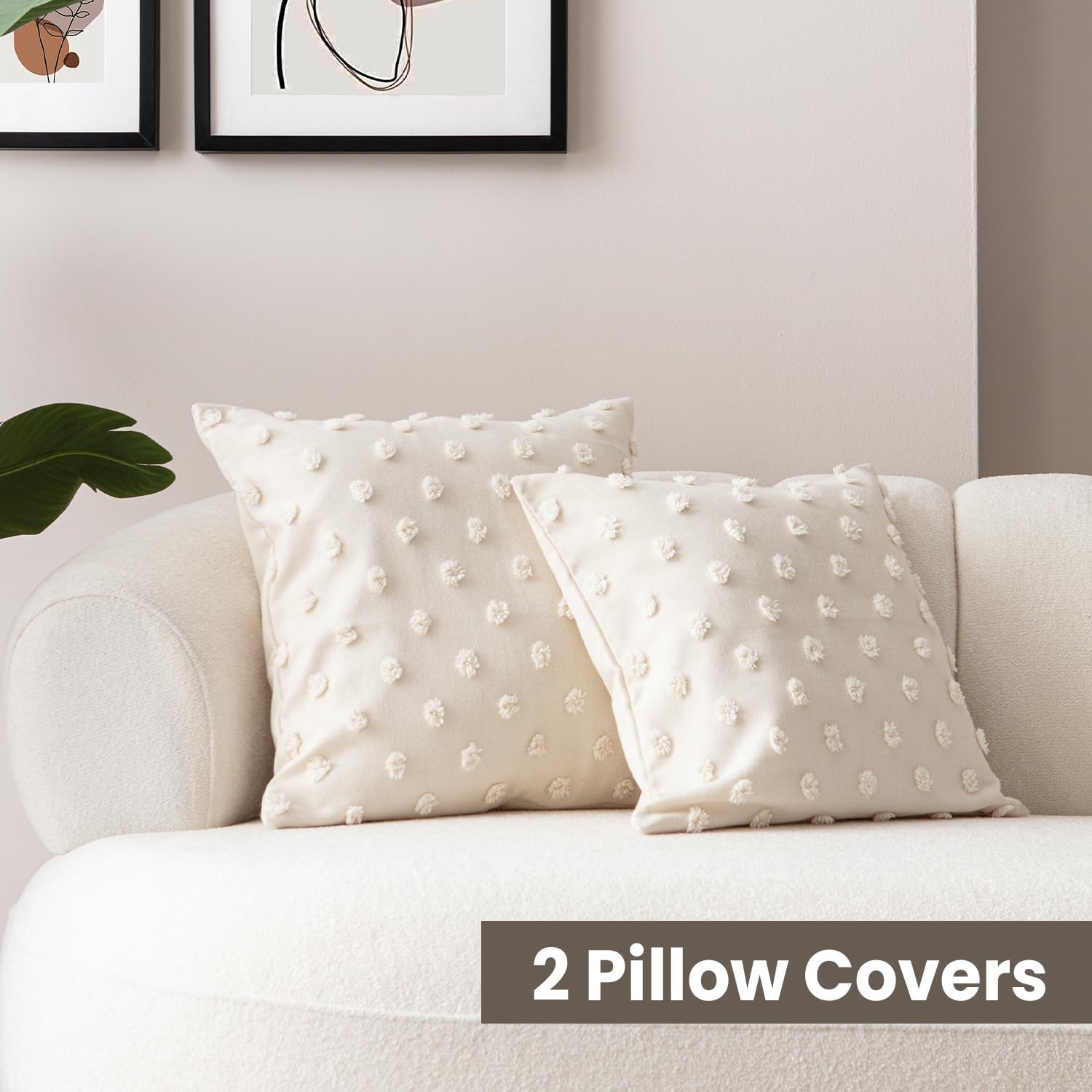 Ivory Cotton Blend Neutral Pillow Covers