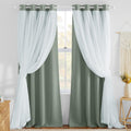 Sage Green Double Layer Blackout Curtains Set of 2