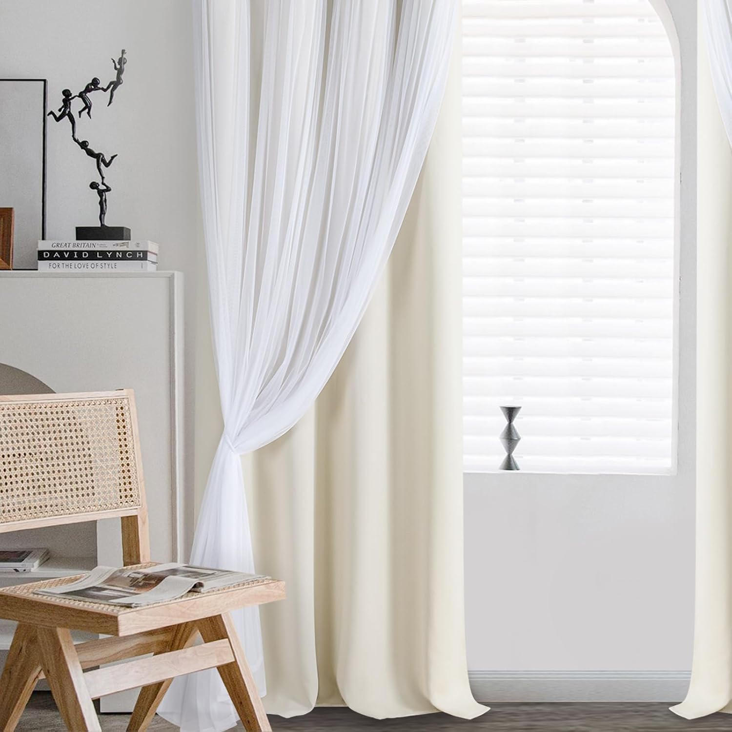 Ivory Double Layer Blackout Curtains Set of 2