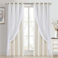 Ivory Double Layer Blackout Curtains Set of 2