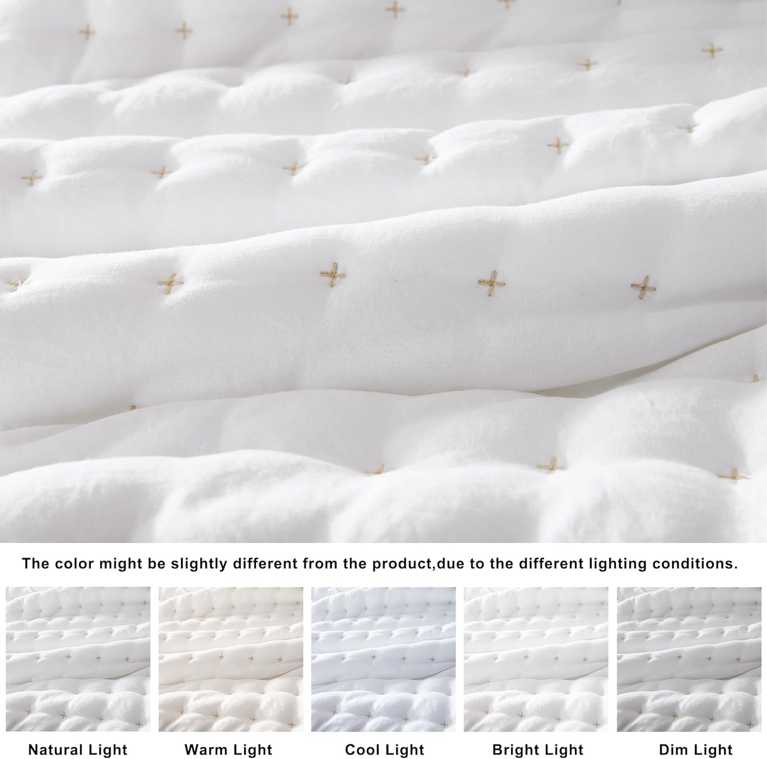 Quilted White Queen Bedding Coverlet Set