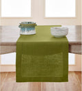 Pure Linen Hemstitch Avocado Table Runner