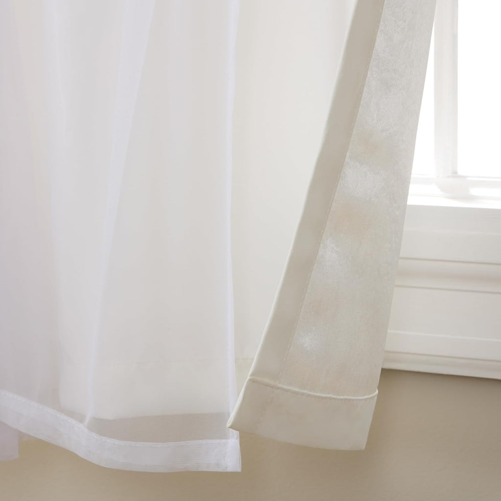 Winter White Double Layer Blackout Curtains Set of 2