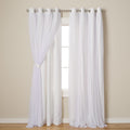Winter White Double Layer Blackout Curtains Set of 2