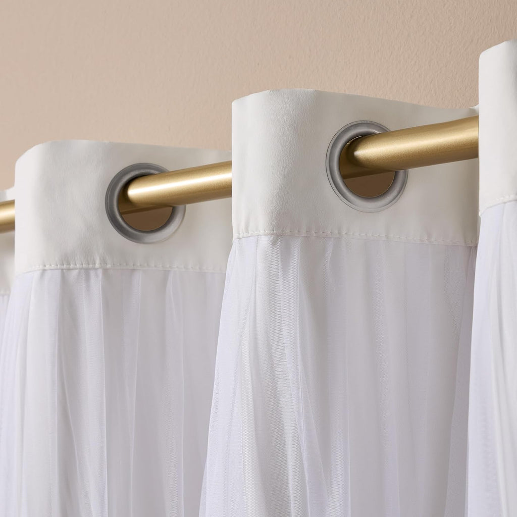 Winter White Double Layer Blackout Curtains Set of 2