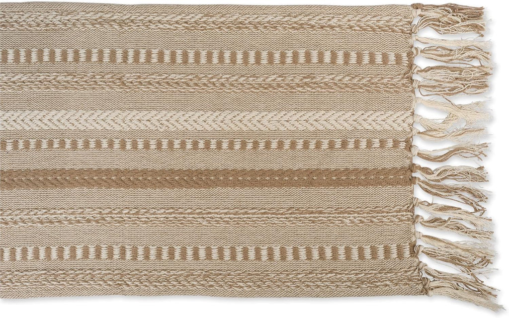 Braided Stripe Cotton Farmhouse Table Runner