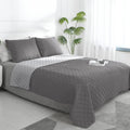 Reversible Gray Microfiber Quilt Bedding Set