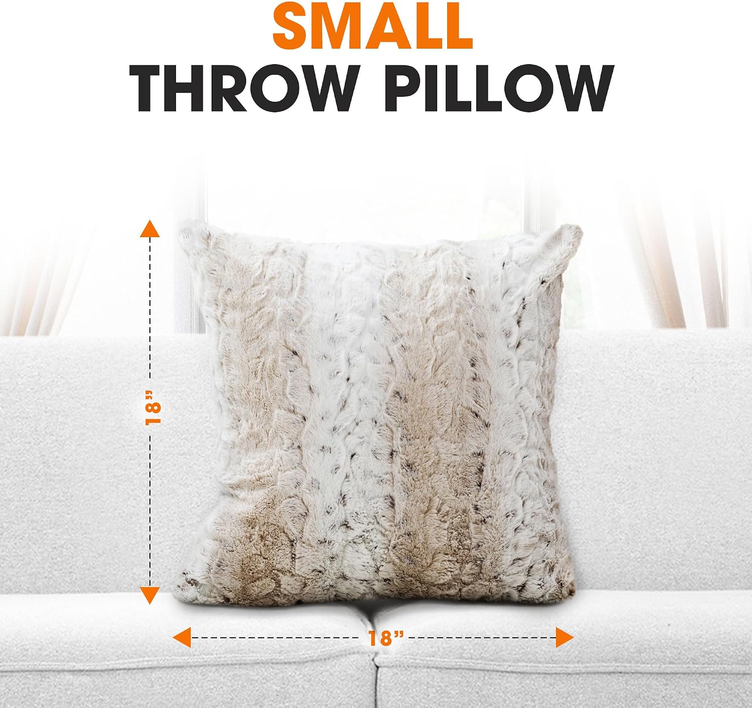 Snow Leopard Faux Fur Throw Pillows With Inserts