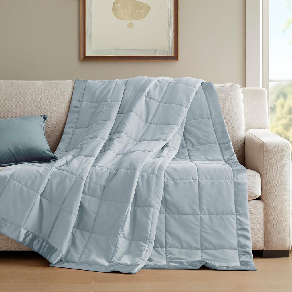 Satin Trim Blue Down Alternative Blanket