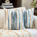 Sky Blue Tufted Chenille Boho Pillow Covers