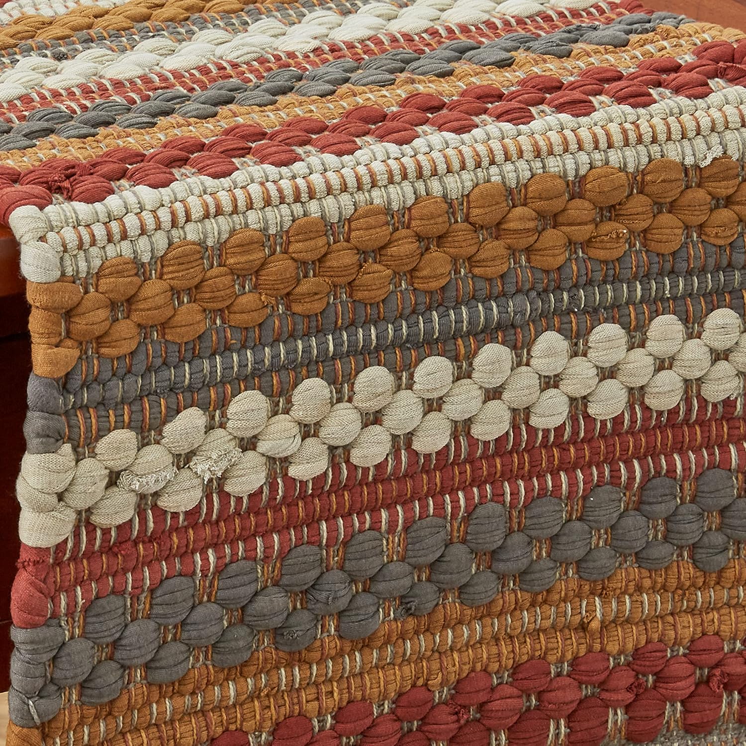 Gathered Pumpkin Chindi Cotton Table Runner