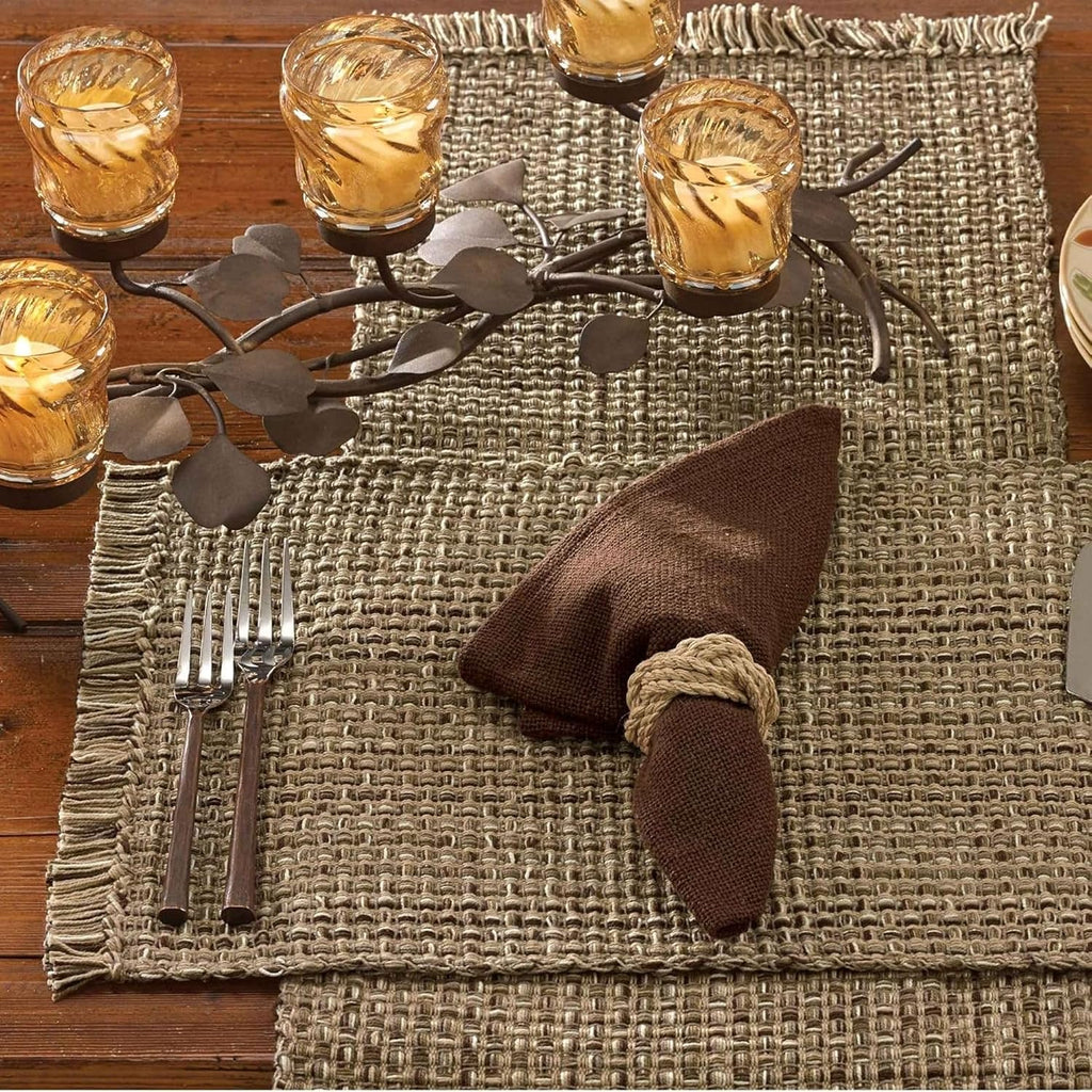 Tweed Hand-Loomed Fringed Table Runner