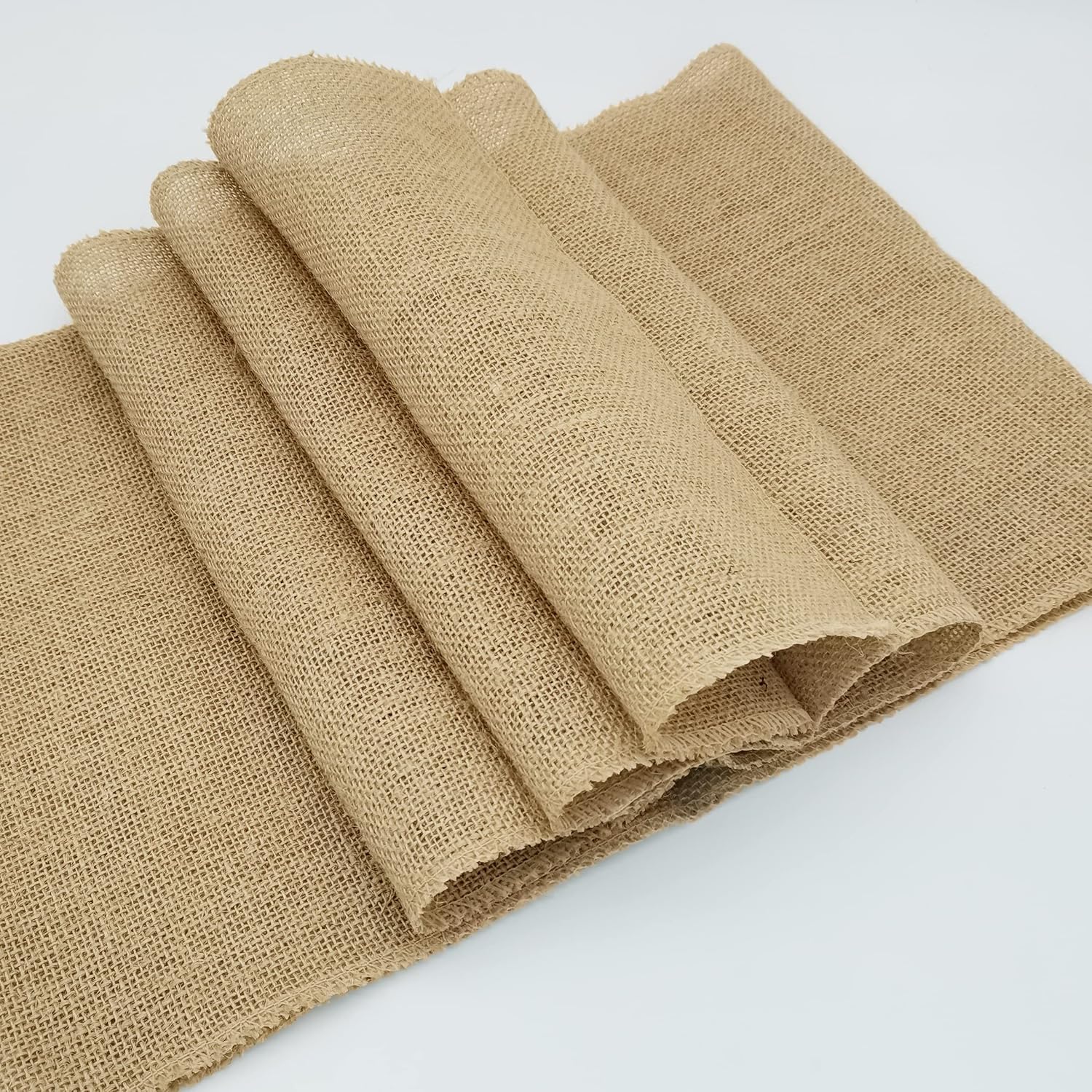 Rustic Burlap Farmhouse Table Runner Set