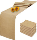 Rustic Burlap Farmhouse Table Runner Set
