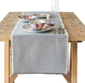 Frayed Chambray Grey Cotton Table Runner