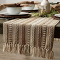 Braided Stripe Cotton Farmhouse Table Runner