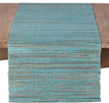 Shimmering Nubby Woven Turquoise Table Runner