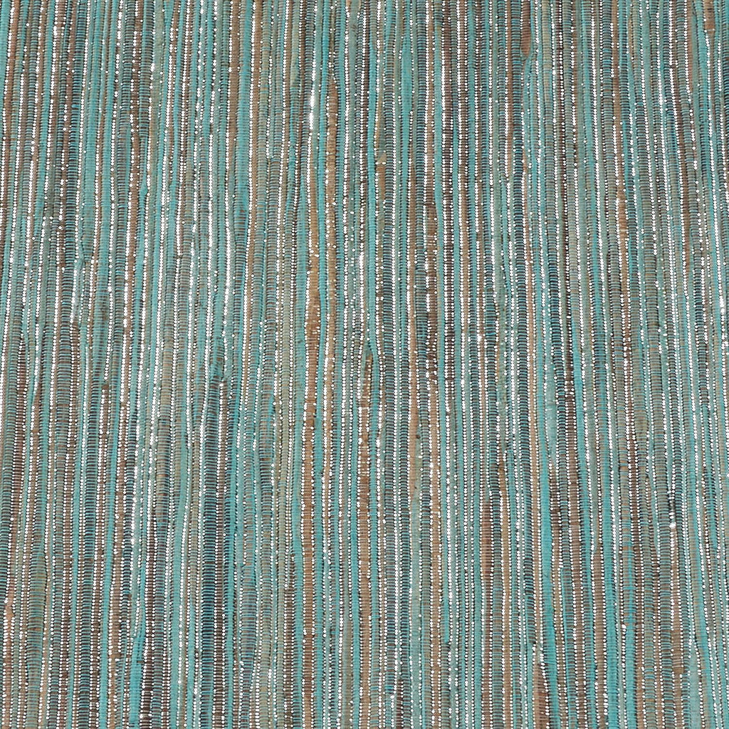 Shimmering Nubby Woven Turquoise Table Runner
